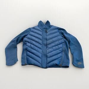 Nike Tech Fleece Womens Blue Full Zip 800 Aeroloft Jacket Size M 804982-423